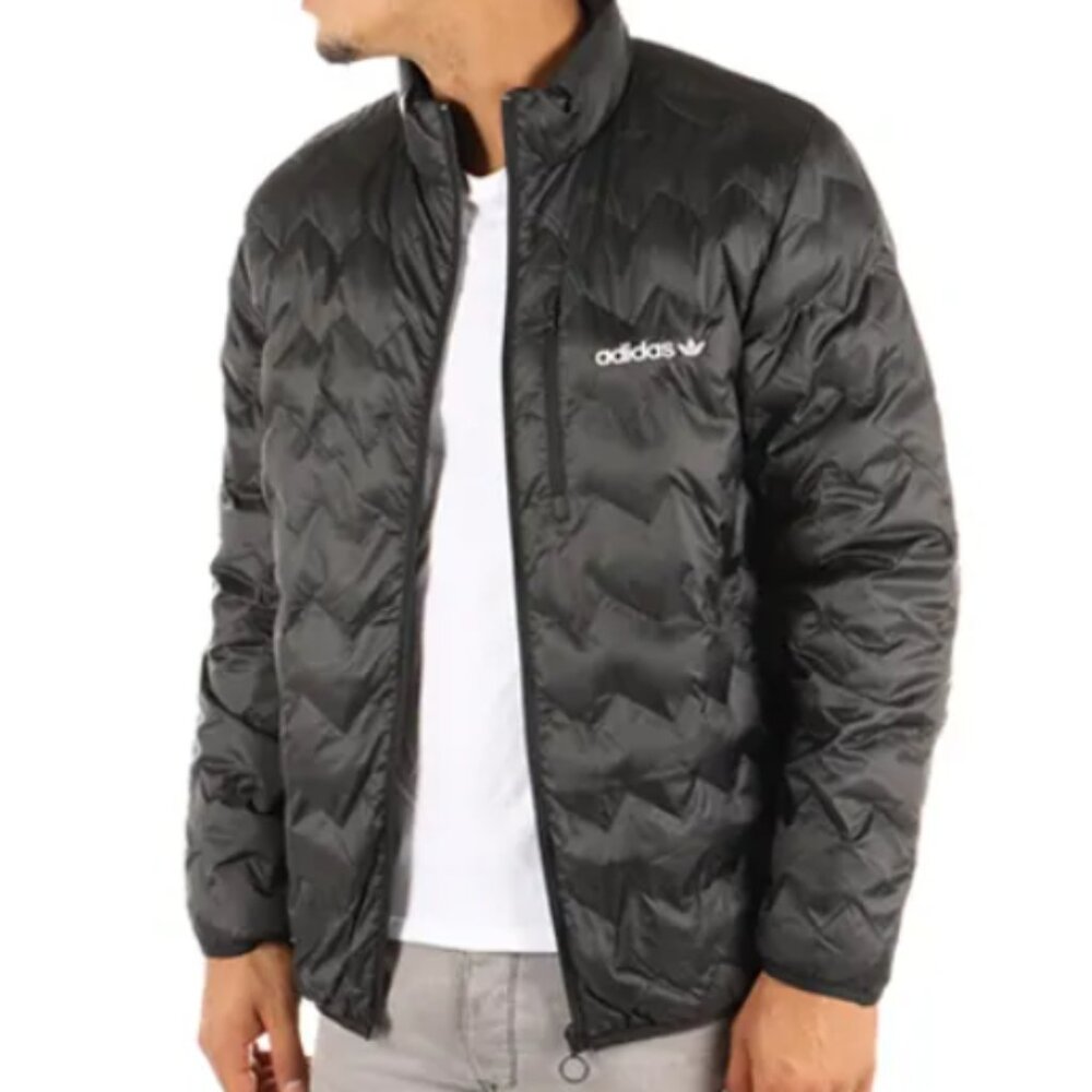 Rare Adidas Originals Doudoune Serrated Quilted Padded Jacket - Mens Medium